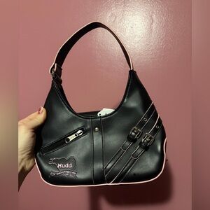 Mudd y2K Black and Pink Trim Women's Mini Shoulder Bag EUC